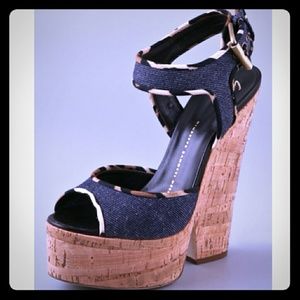 Giuseppe Zanotti Denim Wedge Heels